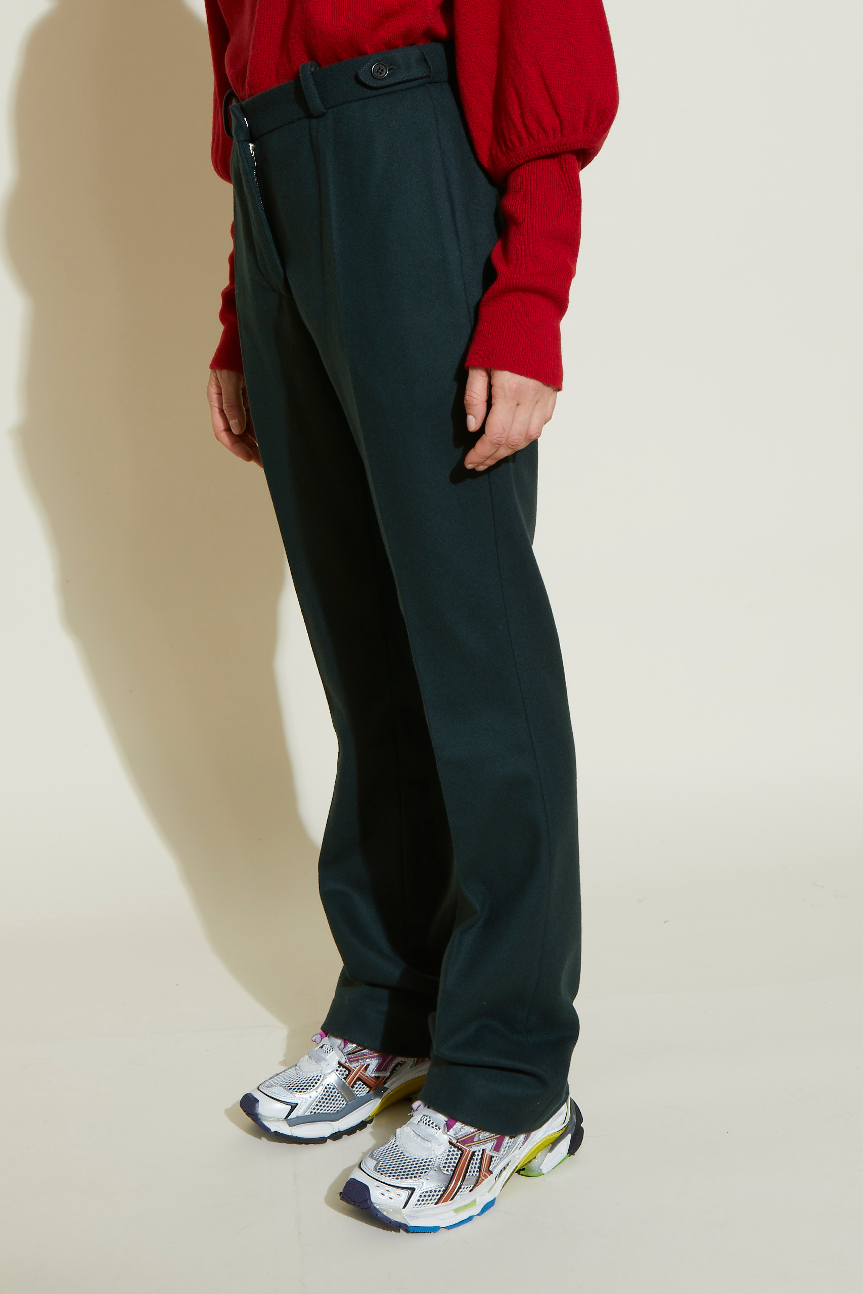Pantalon droit Bob en laine - Green