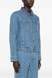 Moon Laser Denim Trucker Jacket - Bleu
