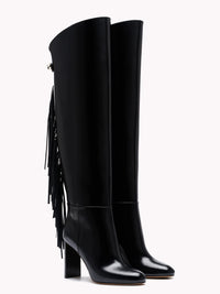 14qty NEW / Bottes Adriana Calypso avec franges 90 en cuir verni - Black