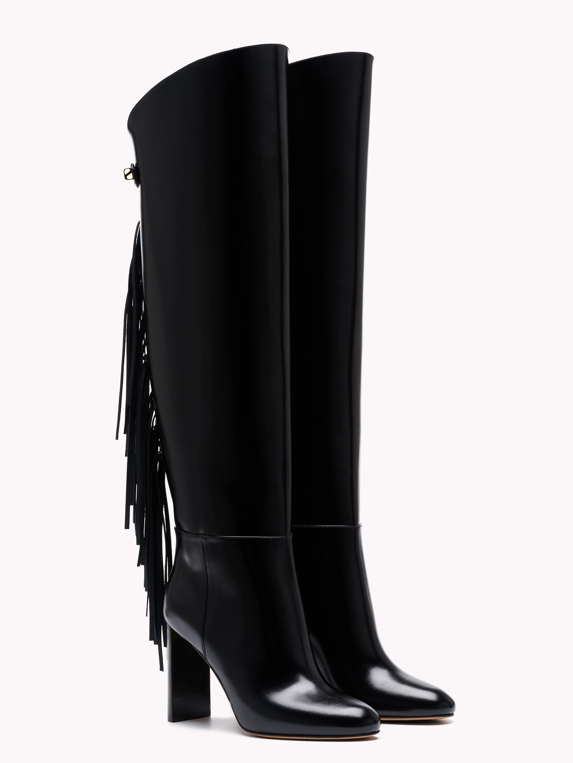 14qty NEW / Bottes Adriana Calypso avec franges 90 en cuir verni - Black