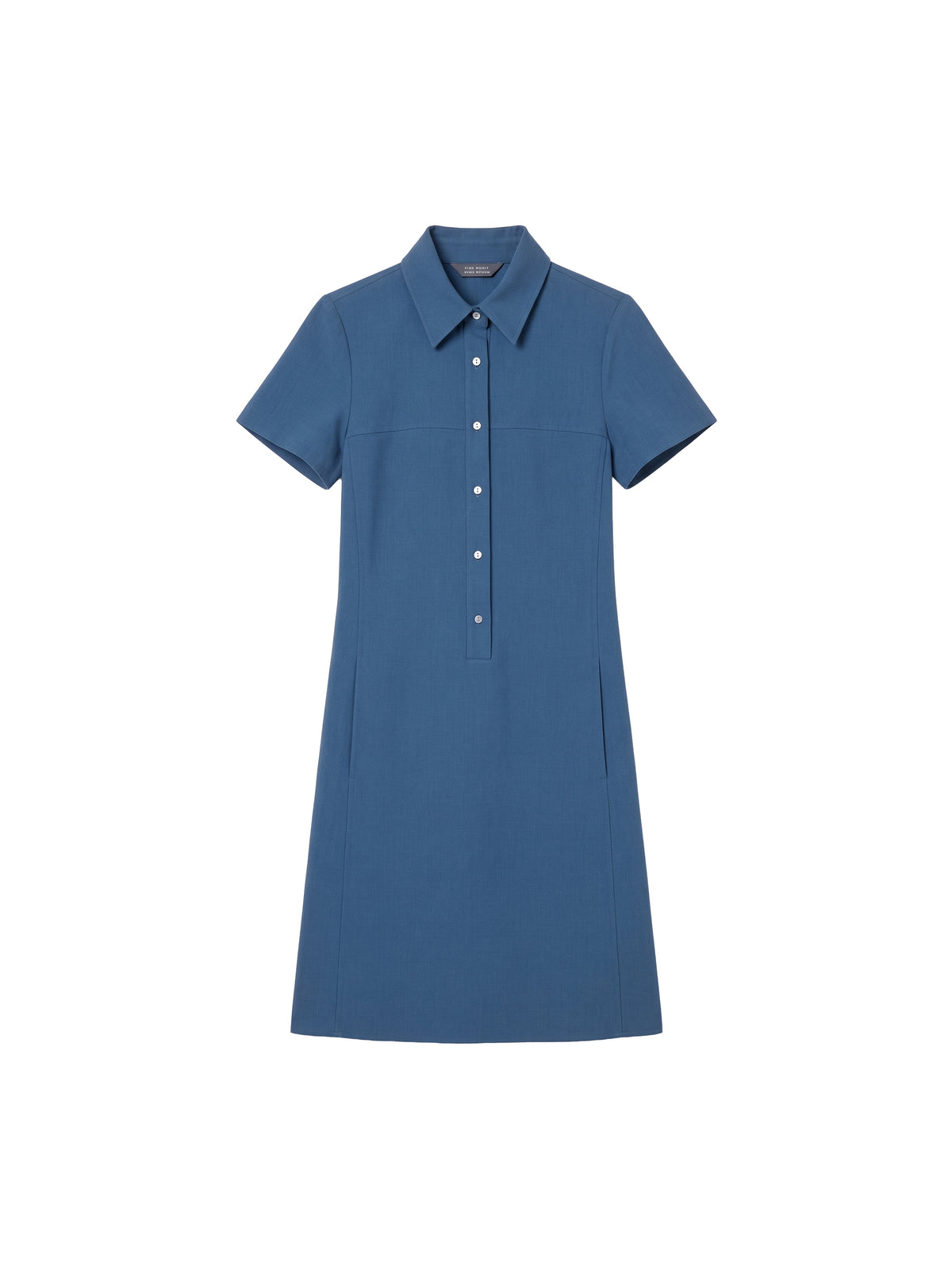 Robe polo courte en soie mélangée - Medium Denim