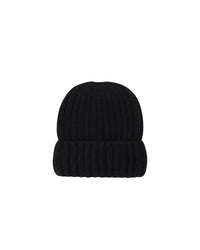 Bonnet à revers en cachemire - Noir