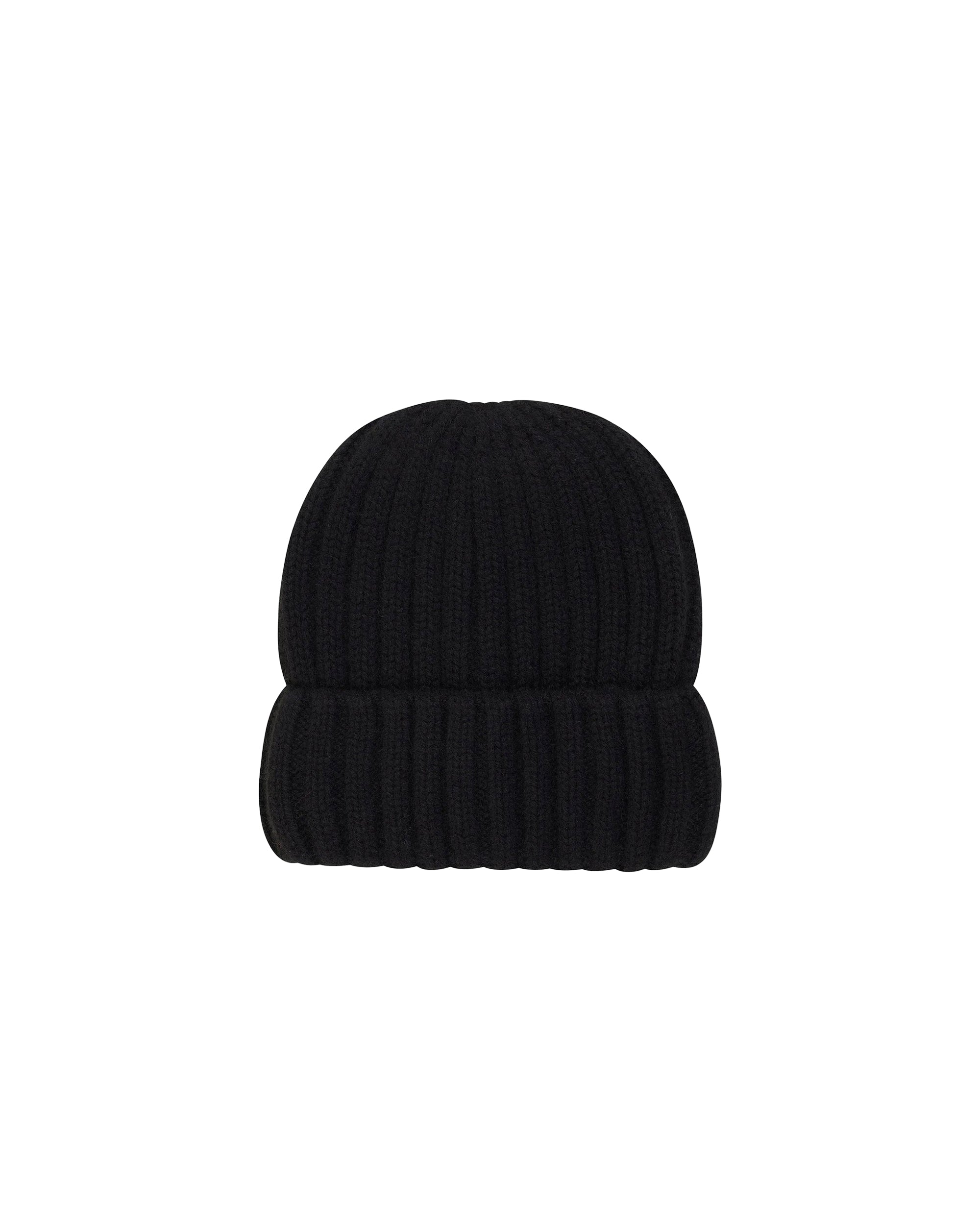Bonnet à revers en cachemire - Noir