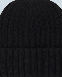 NOIR / NEW / QTY : 131 / Bonnet à Revers à Côtes - Noir
