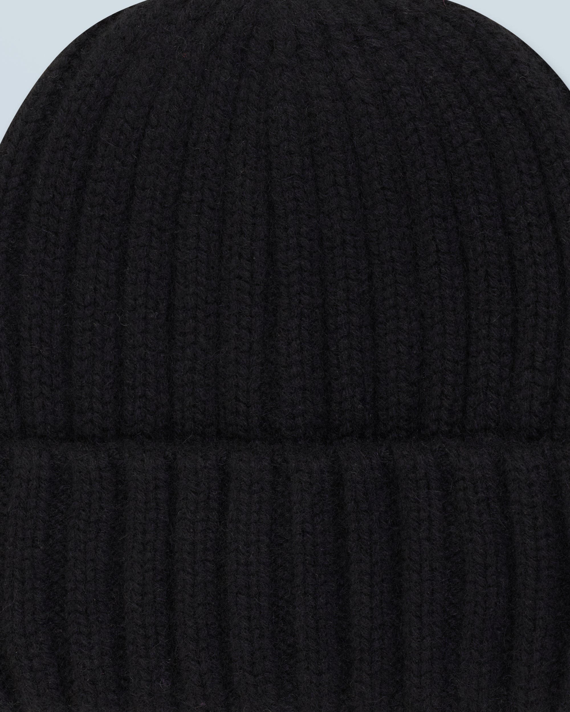 NOIR / NEW / QTY : 131 / Bonnet à Revers à Côtes - Noir