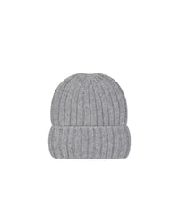 Bonnet à revers en cachemire - Gris Chiné Foncé