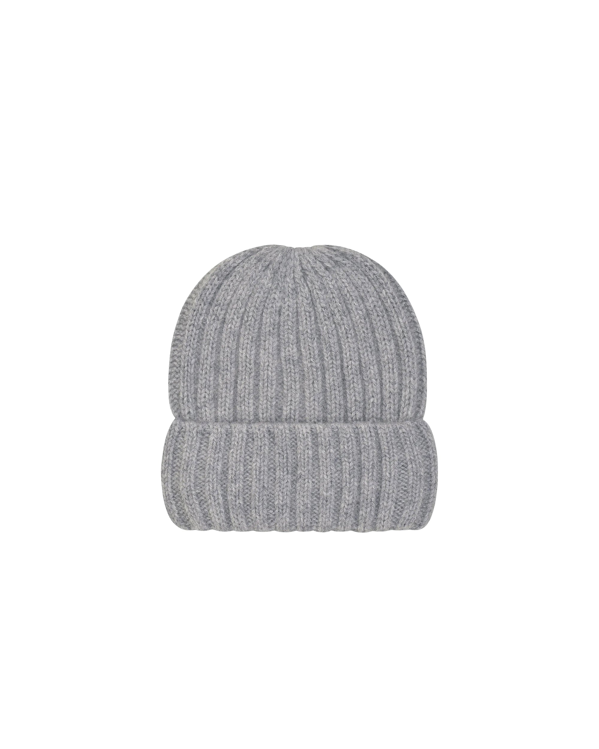 Bonnet à revers en cachemire - Gris Chiné Foncé