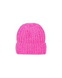 Cashmere hat with lapels - Bright Pink