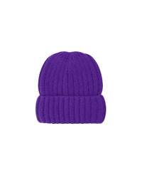 Bonnet à revers en cachemire - Pop Purple