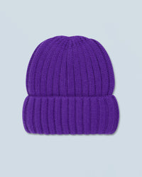 POP PURPLE / NEW / QTY : 77 / Bonnet à Revers à Côtes - Pop Purple