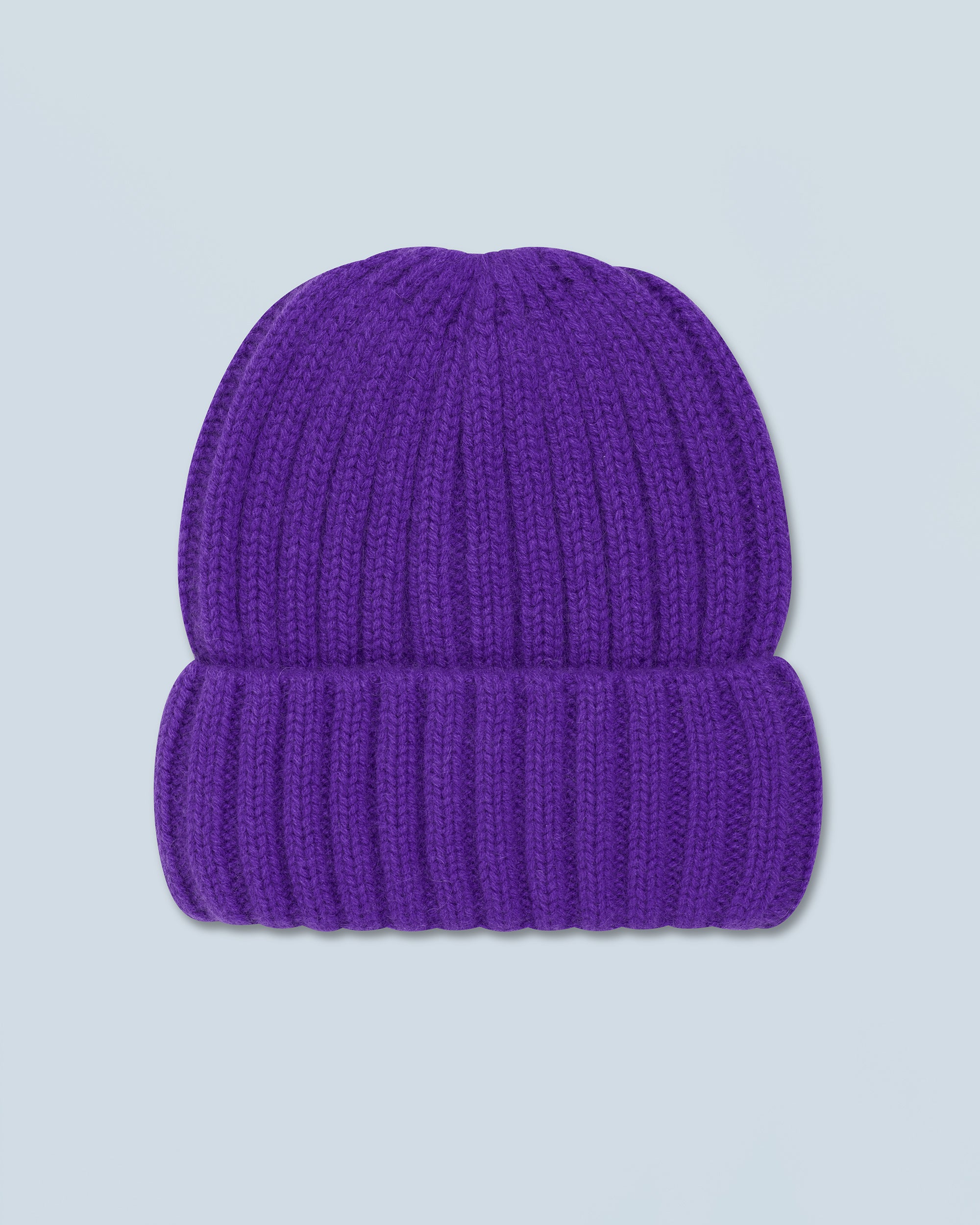 POP PURPLE / NEW / QTY : 77 / Bonnet à Revers à Côtes - Pop Purple