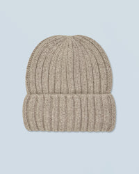 TAUPE MOULINE / NEW / QTY : 50 / Bonnet à Revers à Côtes - Taupe Mouline