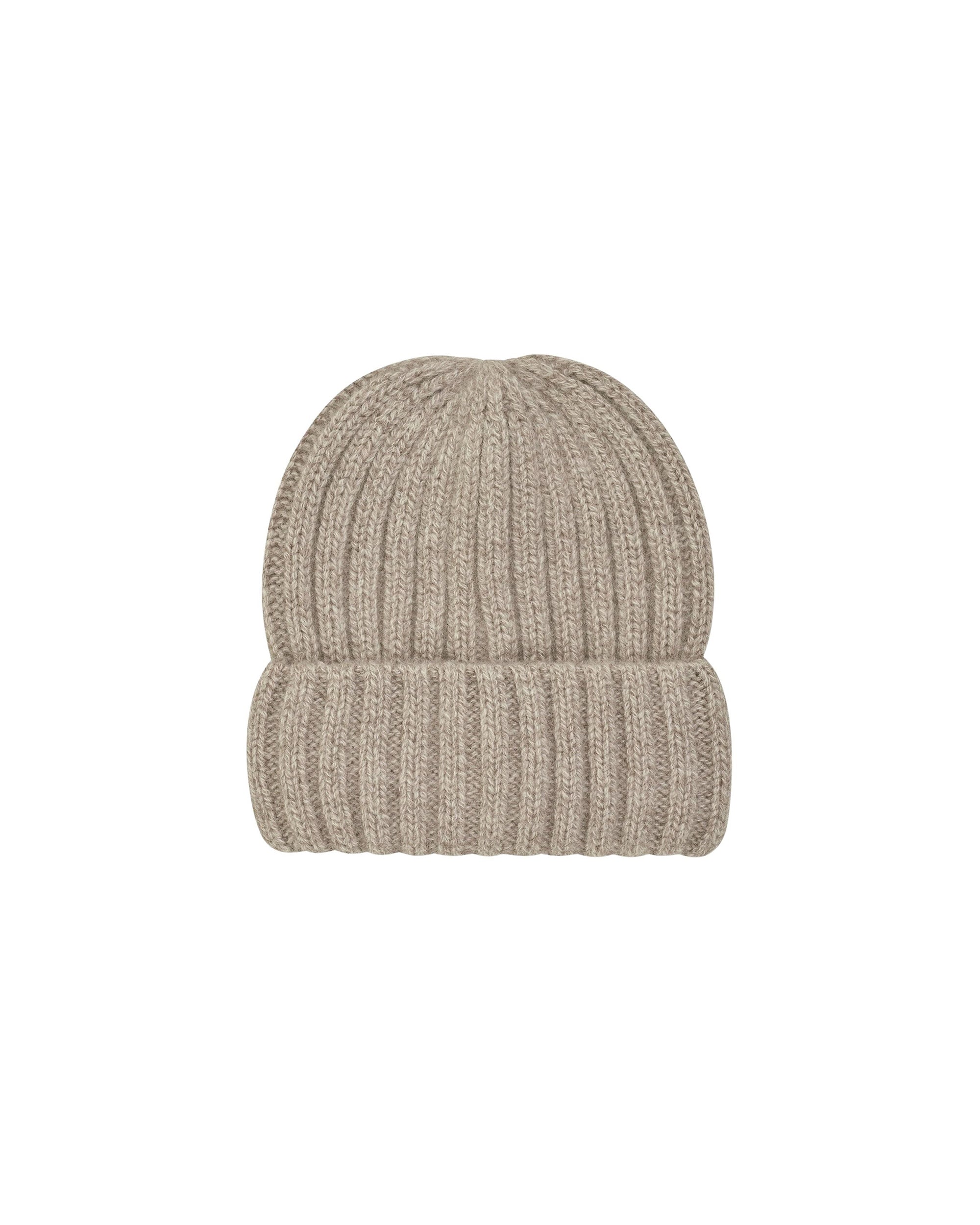 Bonnet à revers en cachemire - Taupe