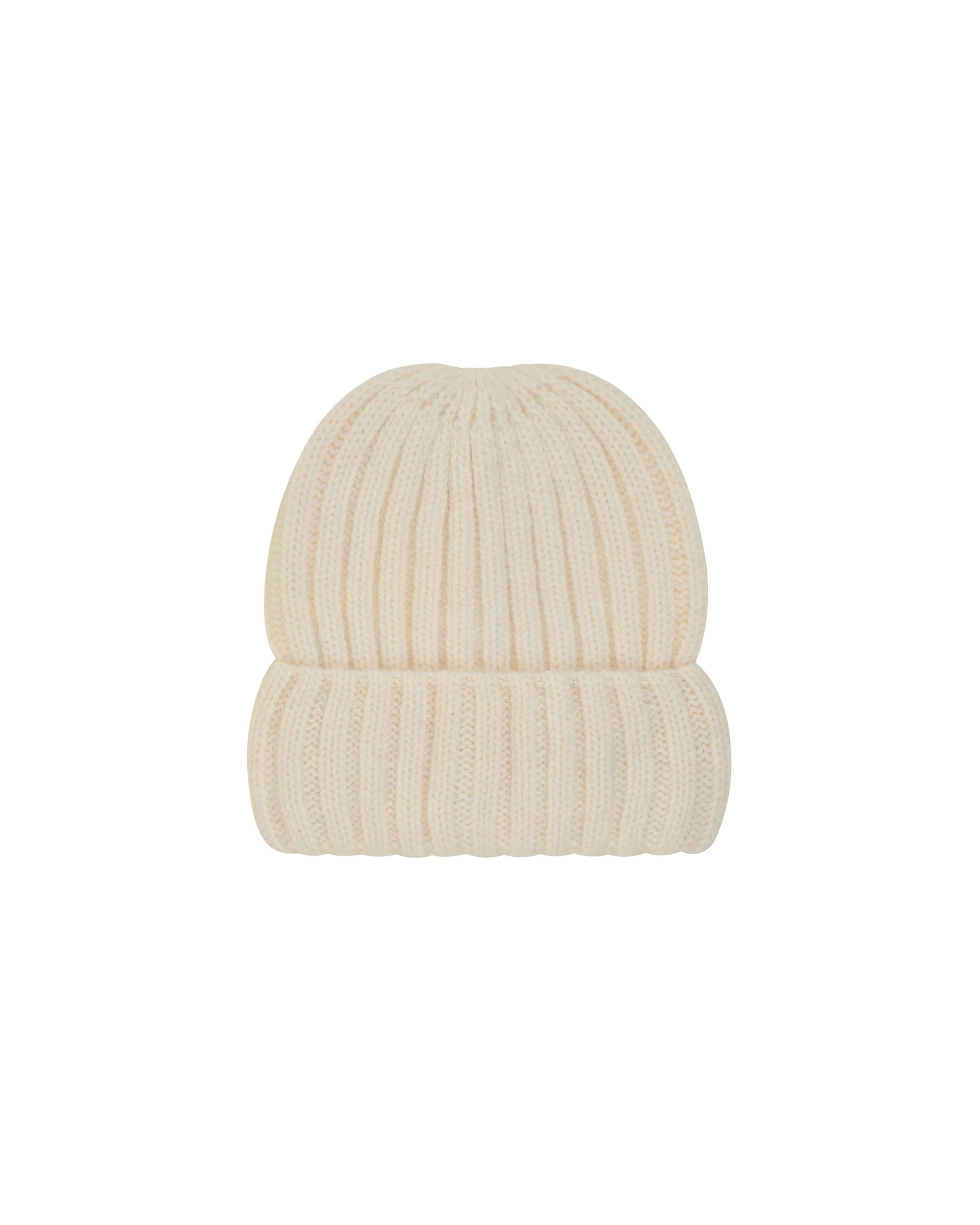 Bonnet à revers en cachemire - Ecru