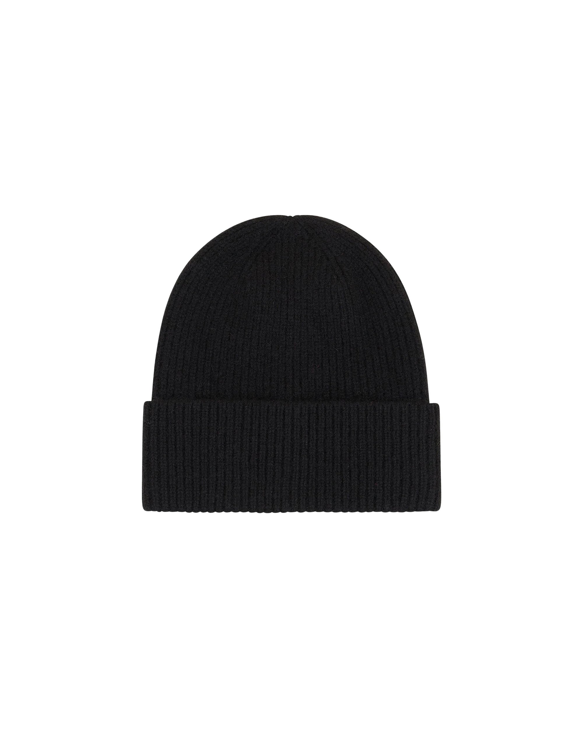 Bonnet à revers en cachemire - Noir