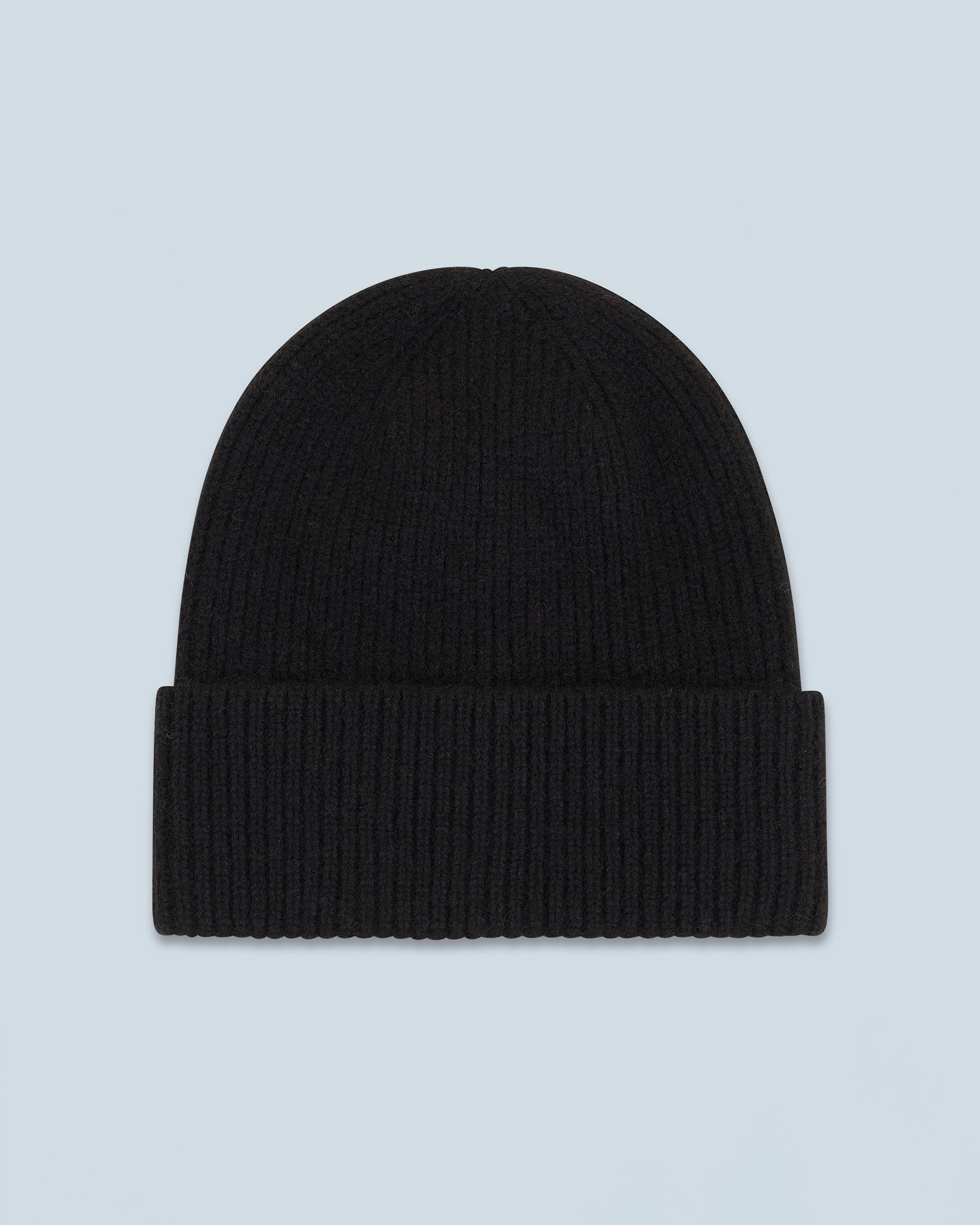 NOIR / NEW / QTY : 82 / Bonnet à Revers à Petites Côtes - Noir