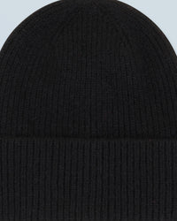 NOIR / NEW / QTY : 82 / Bonnet à Revers à Petites Côtes - Noir