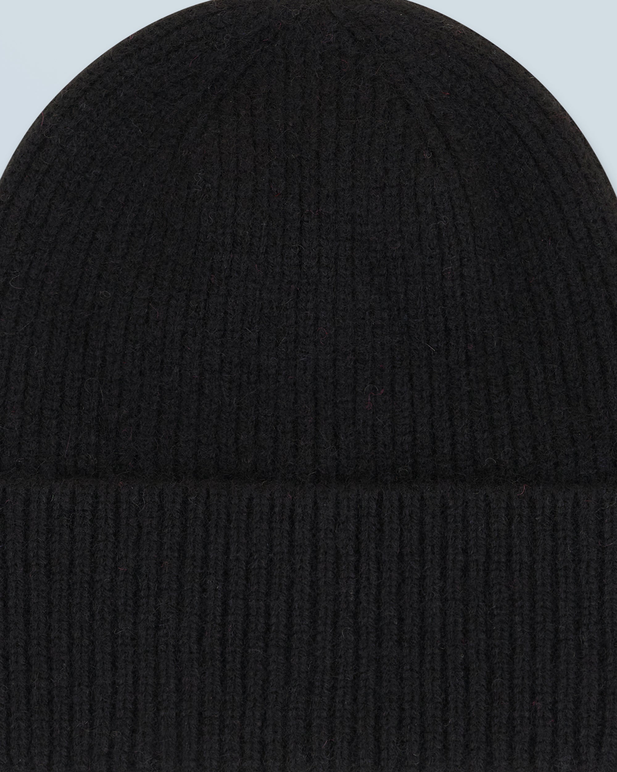 NOIR / NEW / QTY : 82 / Bonnet à Revers à Petites Côtes - Noir