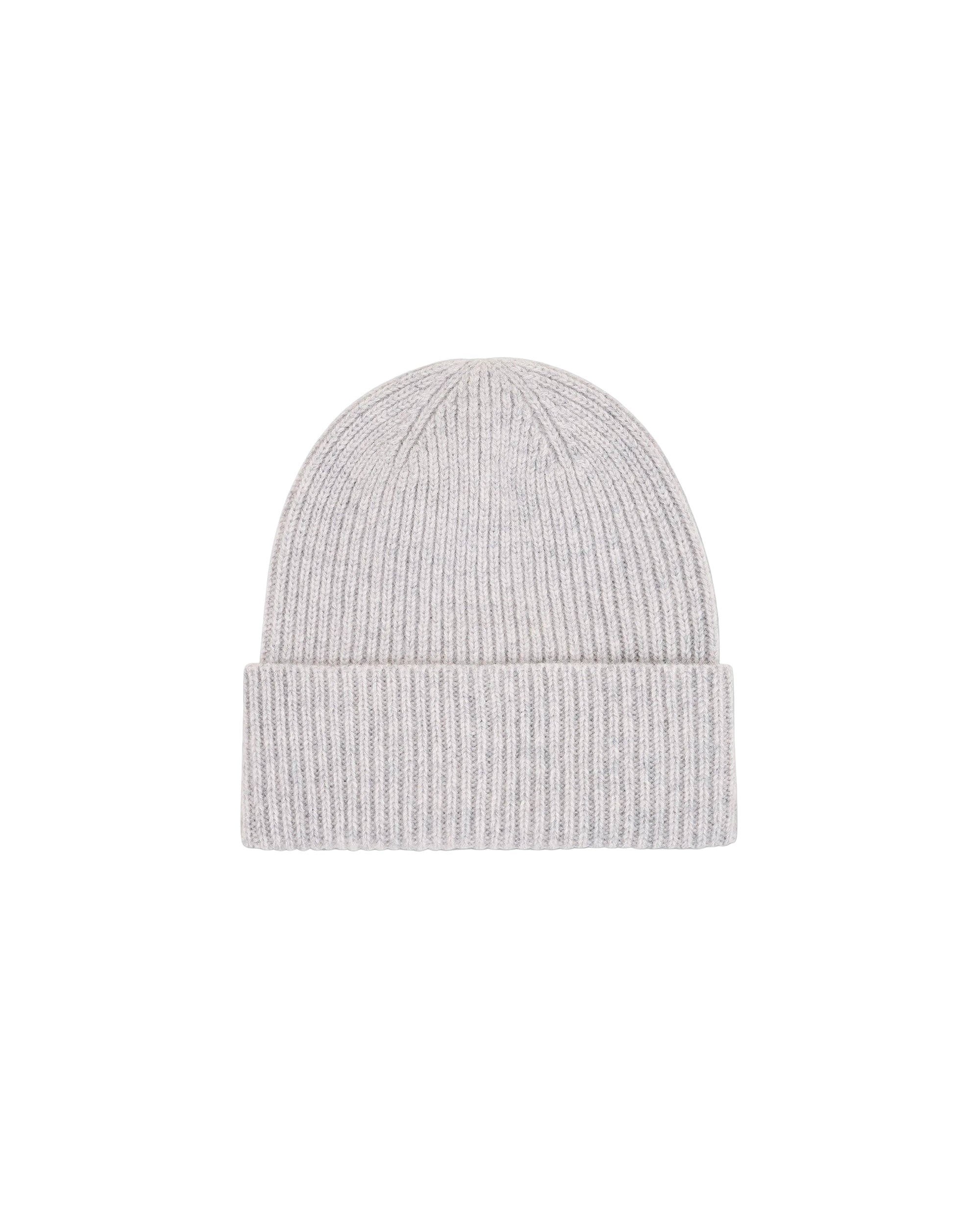 Bonnet à revers en cachemire - Gris Chiné Clair