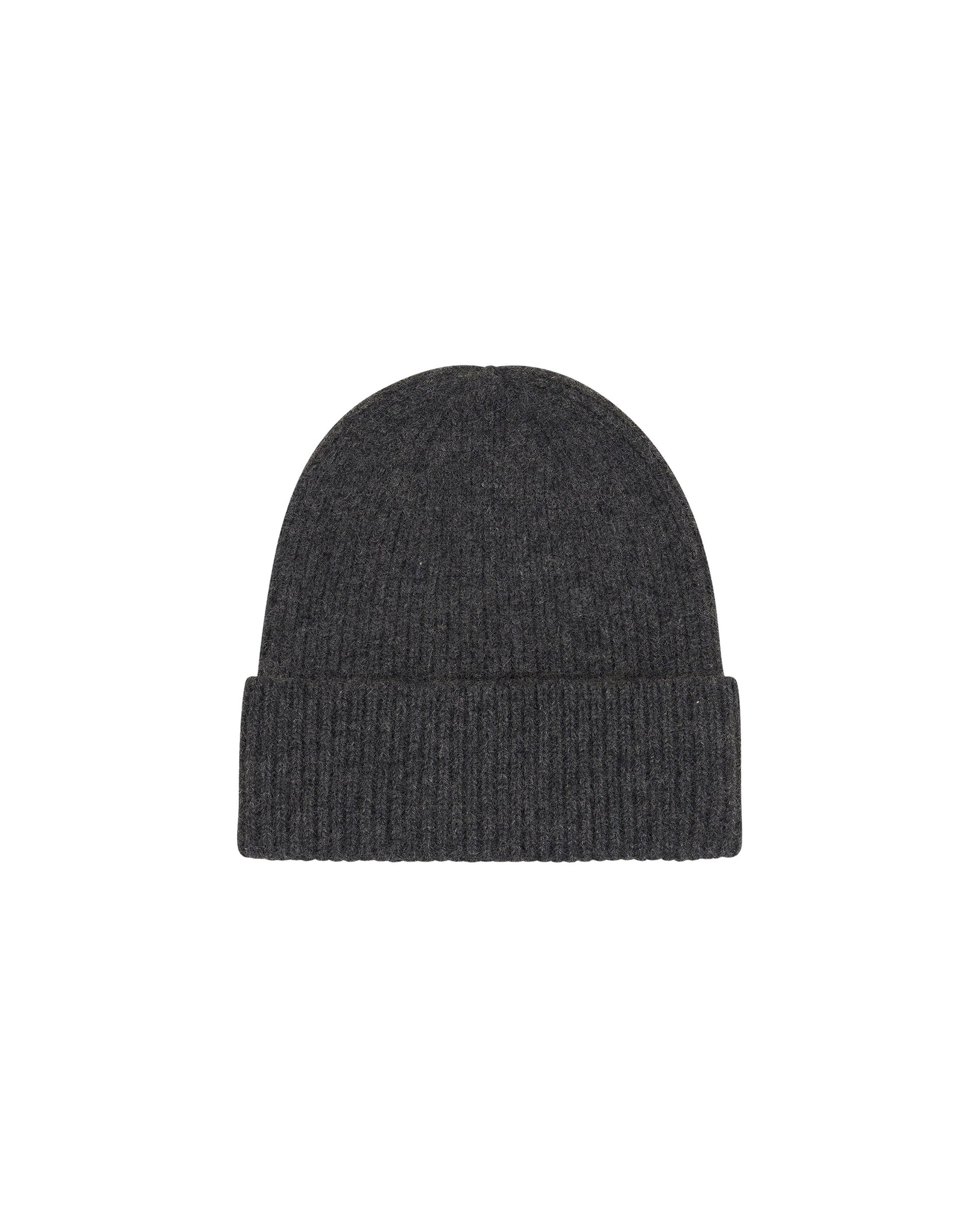 Bonnet à revers en cachemire - Anthracite