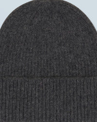 Bonnet à revers en cachemire - Anthracite
