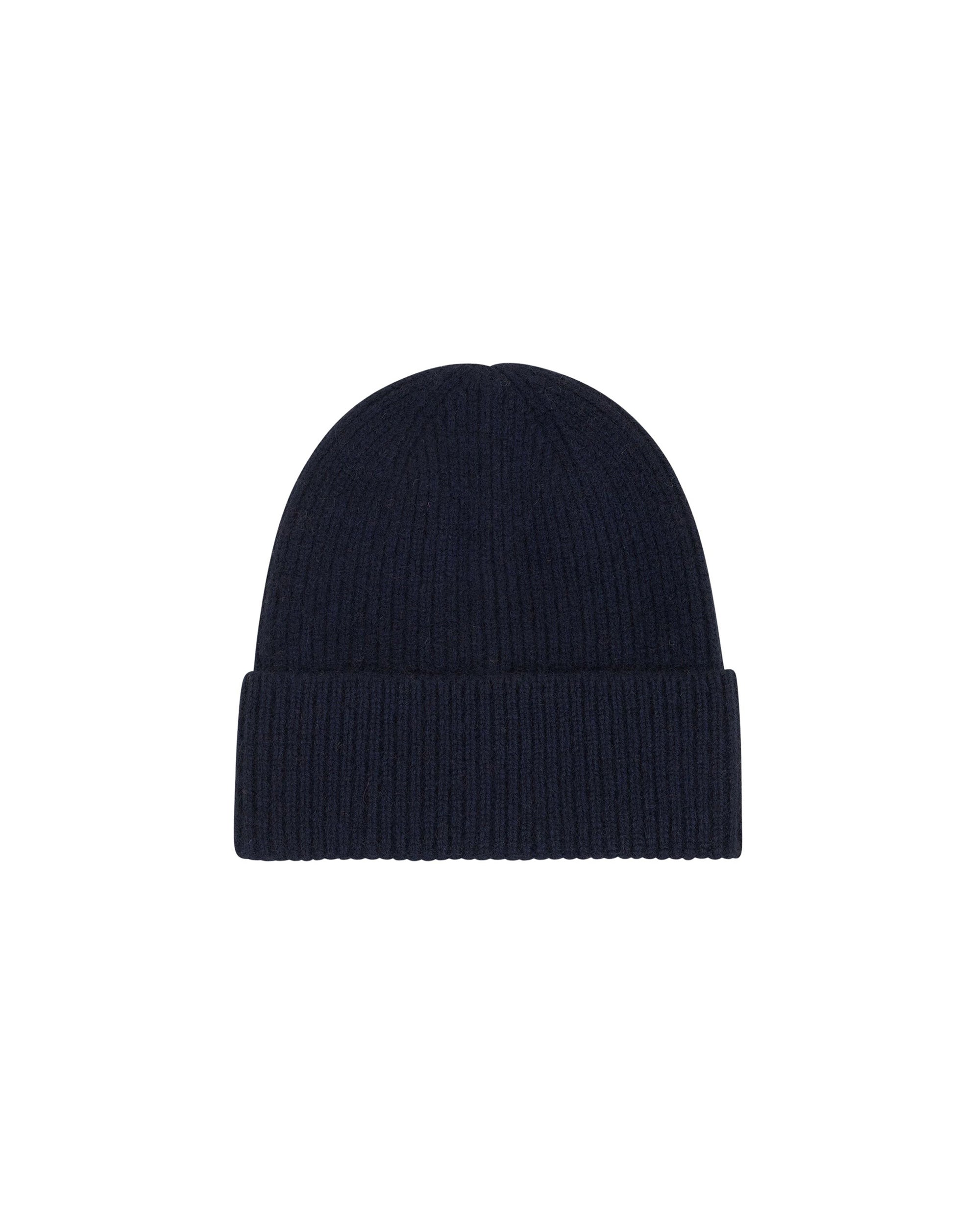 Bonnet à revers en cachemire - Navy