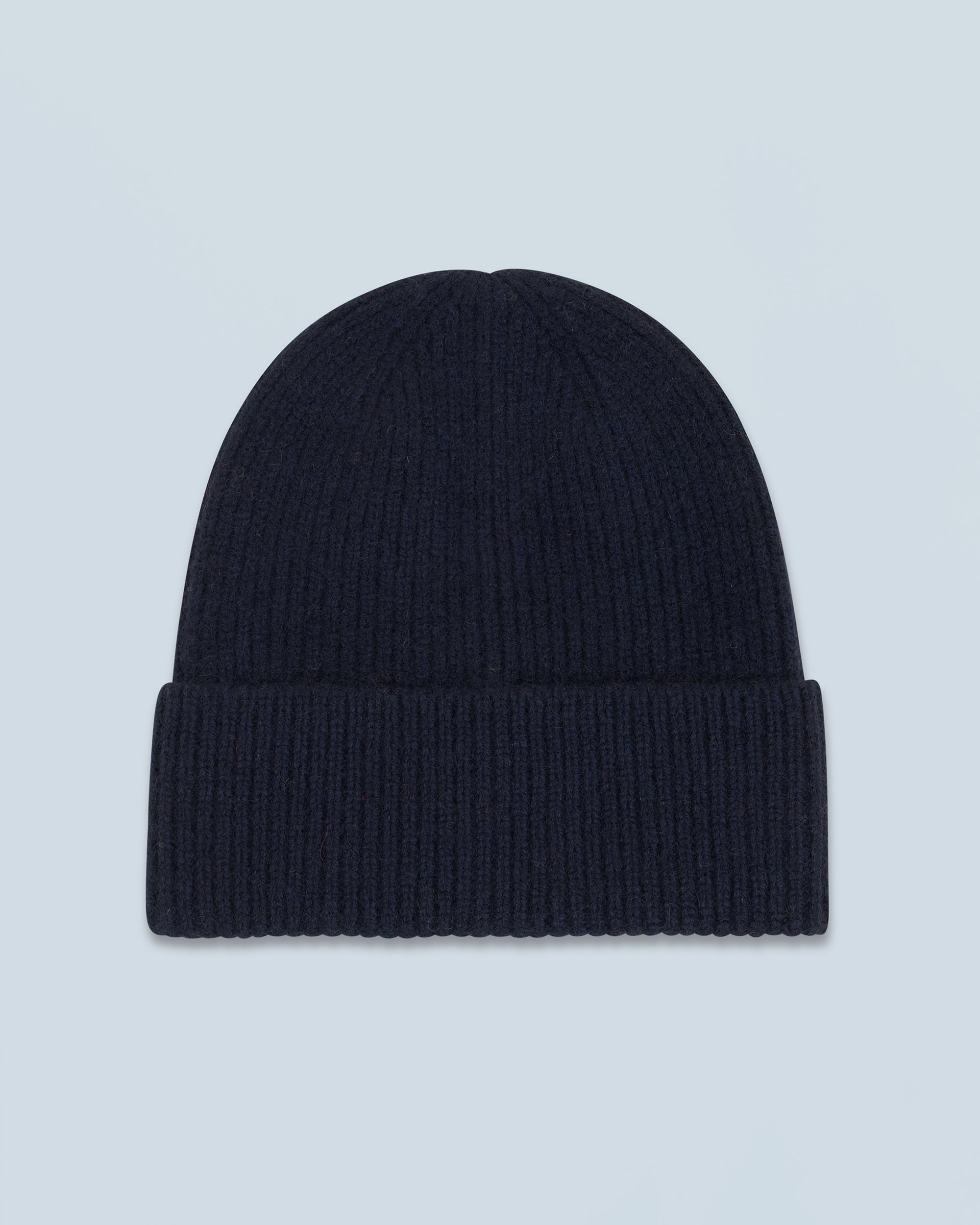 NAVY / NEW / QTY : 10 / Bonnet à Revers à Petites Côtes - Navy