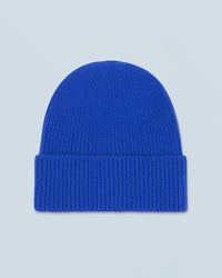 POP BLUE / NEW / QTY : 19 / Bonnet à Revers à Petites Côtes - Pop Blue