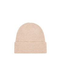 Bonnet à revers en cachemire - Beige Chiné