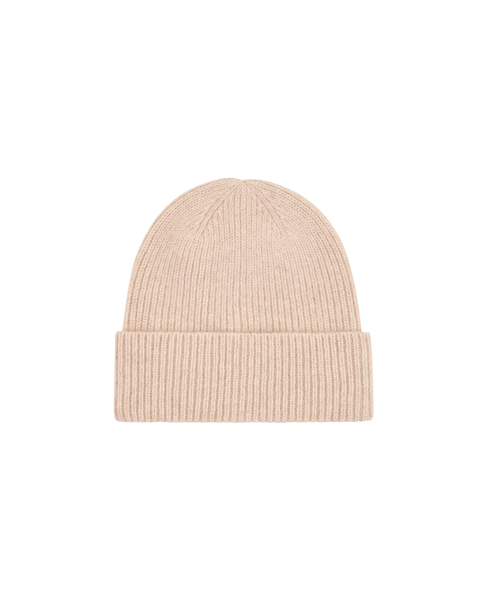 Bonnet à revers en cachemire - Beige Chiné