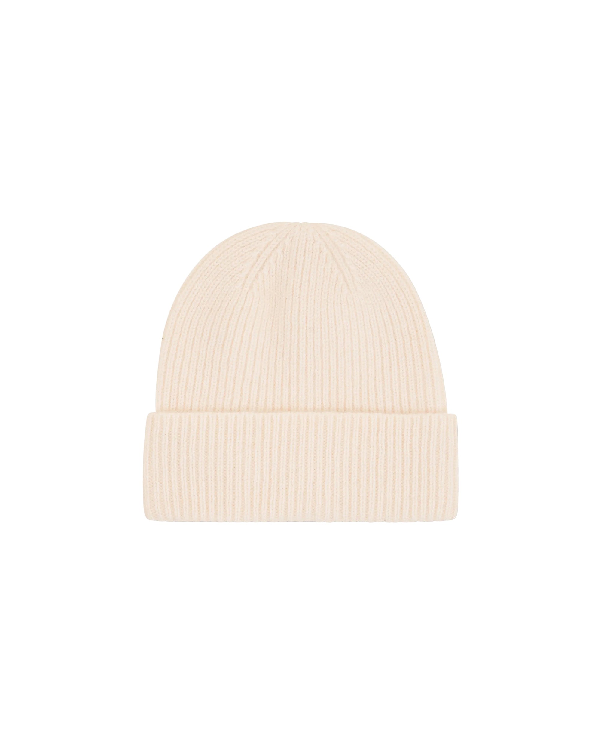 Cashmere hat with lapels - Ecru