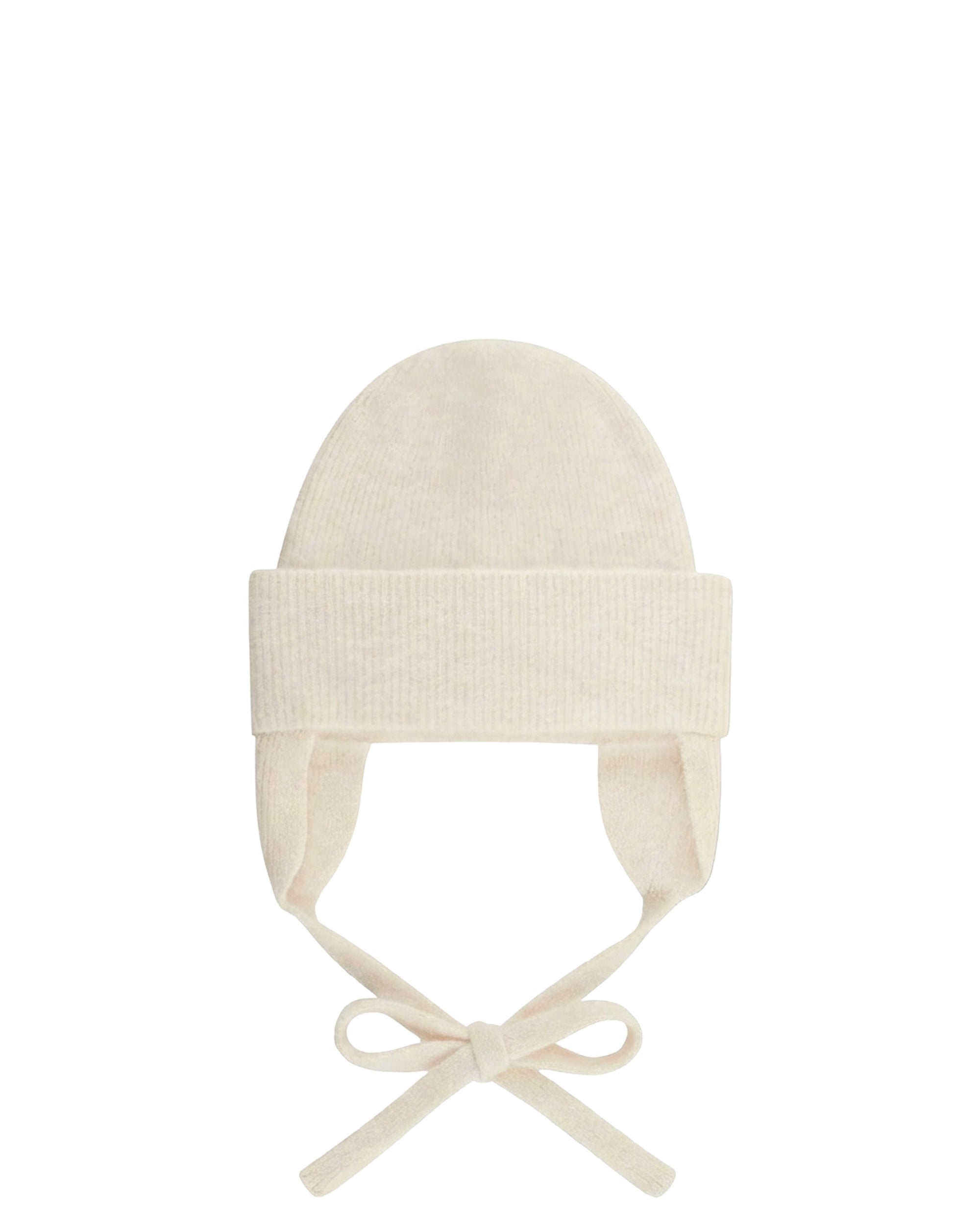 Bonnet à revers en cachemire brossé - Ecru