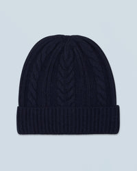 NAVY / NEW / QTY : 72 / Bonnet à Revers à Torsades - Navy