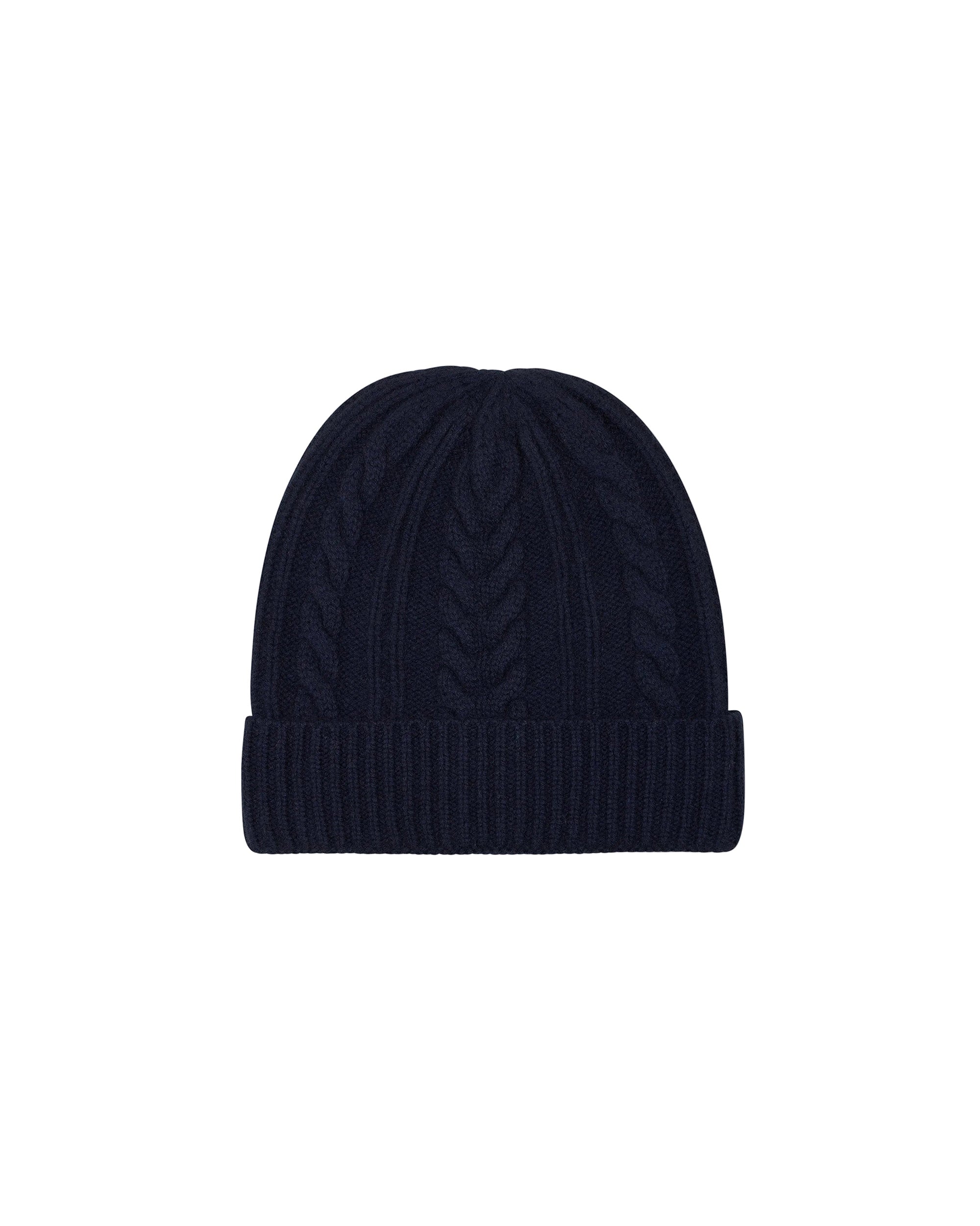 Bonnet à revers en cachemire - Navy