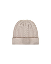 Cashmere hat with lapels - Iced Sand