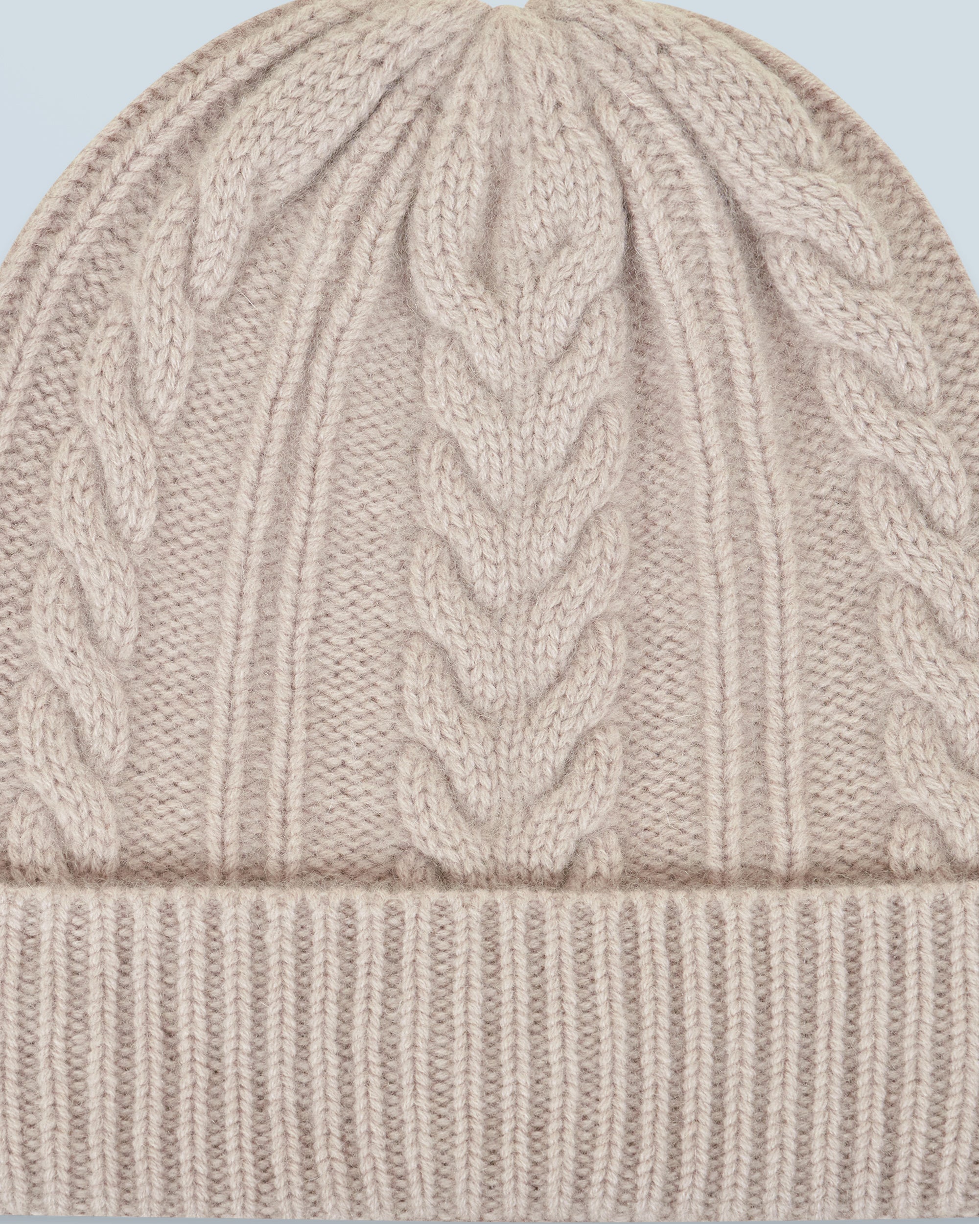 Cashmere hat with lapels - Iced Sand
