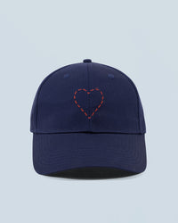 NAVY / NEW / QTY : 48 / Casquette à Visière Courbée Coeur Brodé - Navy