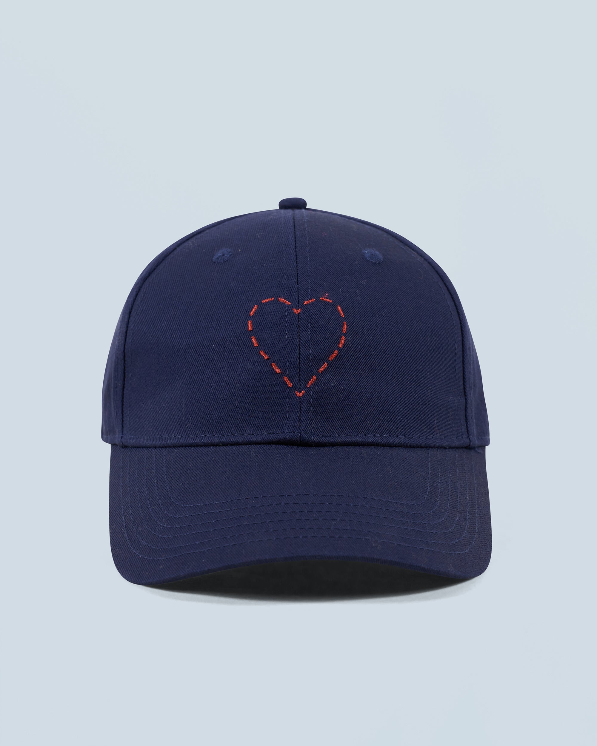 NAVY / NEW / QTY : 48 / Casquette à Visière Courbée Coeur Brodé - Navy