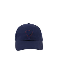 Casquette à visière courbée Coeur brodé - Navy