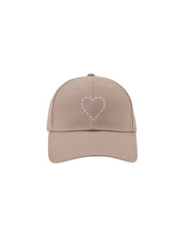 Heart embroidered curved peak cap - Taupe