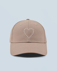 TAUPE / NEW / QTY : 23 / Casquette à Visière Courbée Coeur Brodé - Taupe