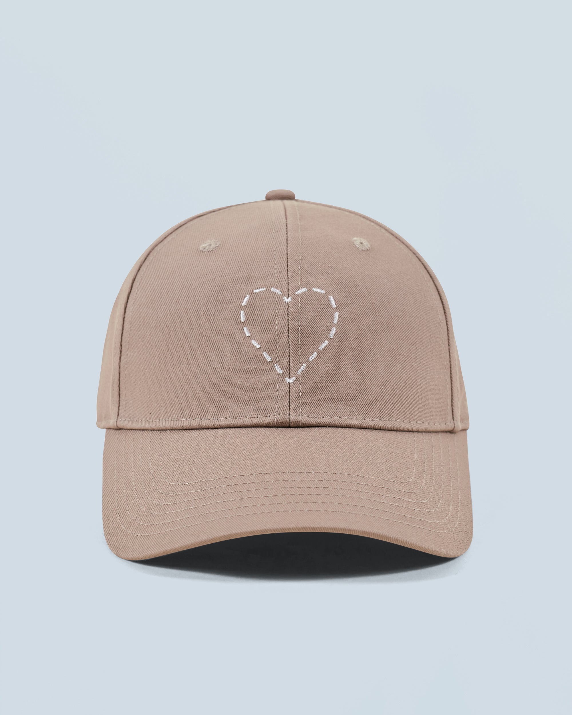 TAUPE / NEW / QTY : 23 / Casquette à Visière Courbée Coeur Brodé - Taupe