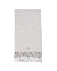 Echarpe à franges en cachemire - Gris Chiné Clair