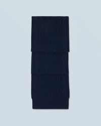 Echarpe à franges en cachemire - Navy