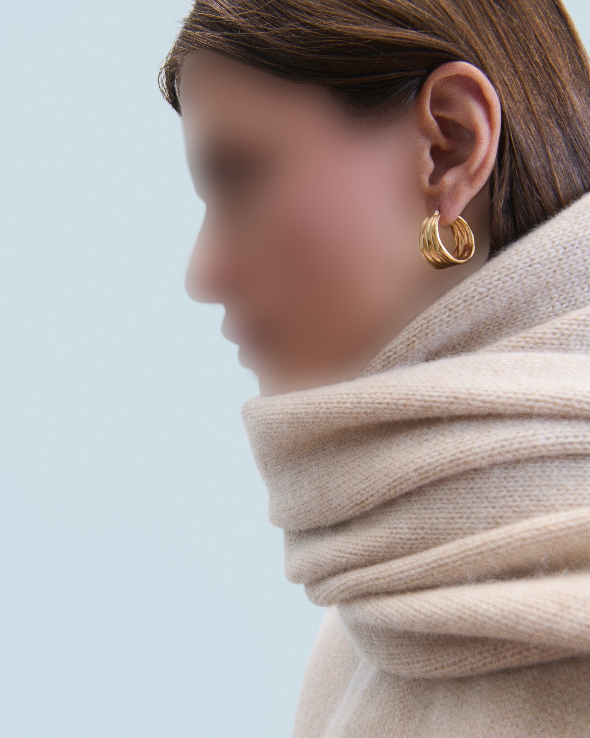Echarpe à franges en cachemire - Beige Chiné