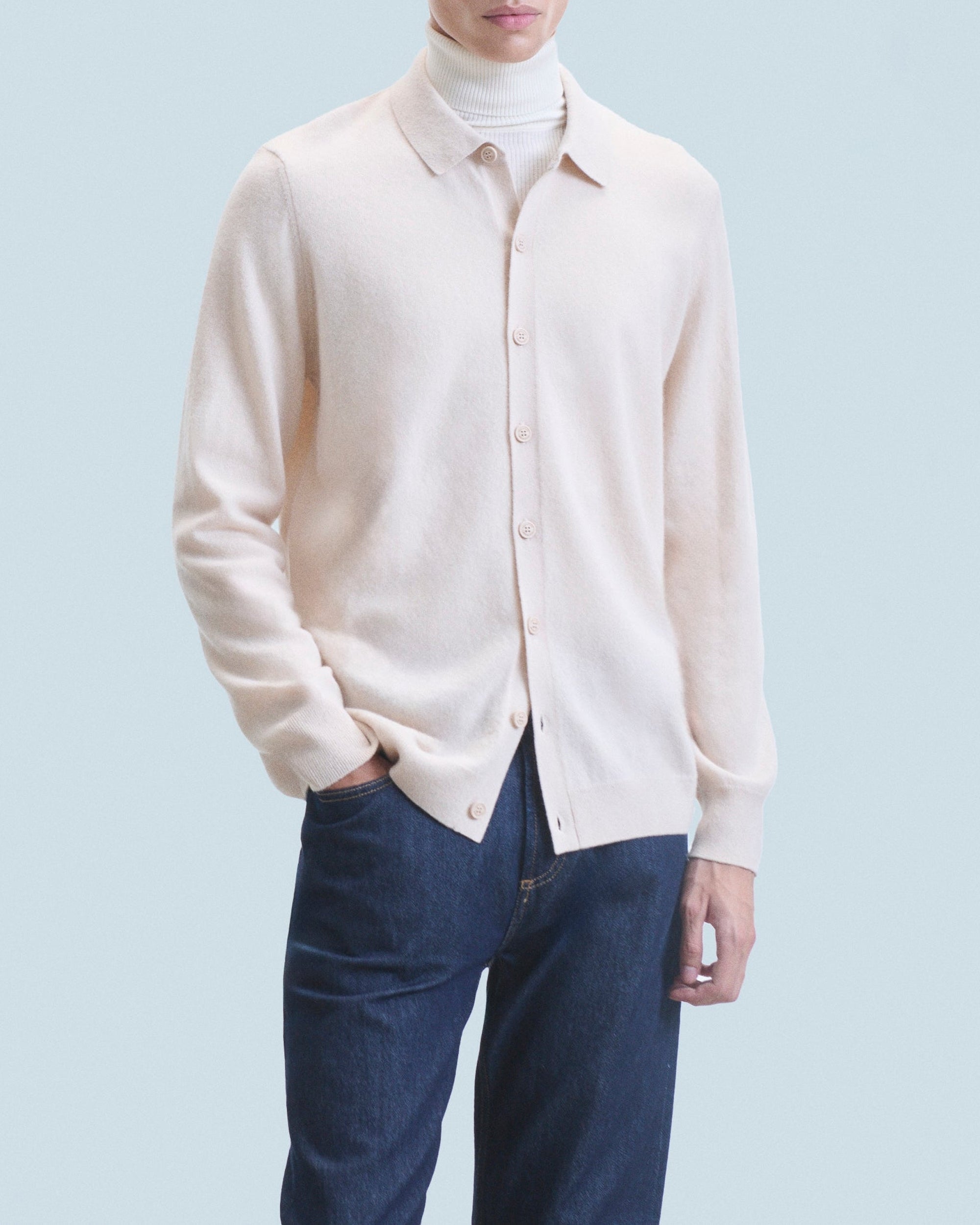 ZZ HORS LIGNE Chemise manches longues en cachemire - Sable