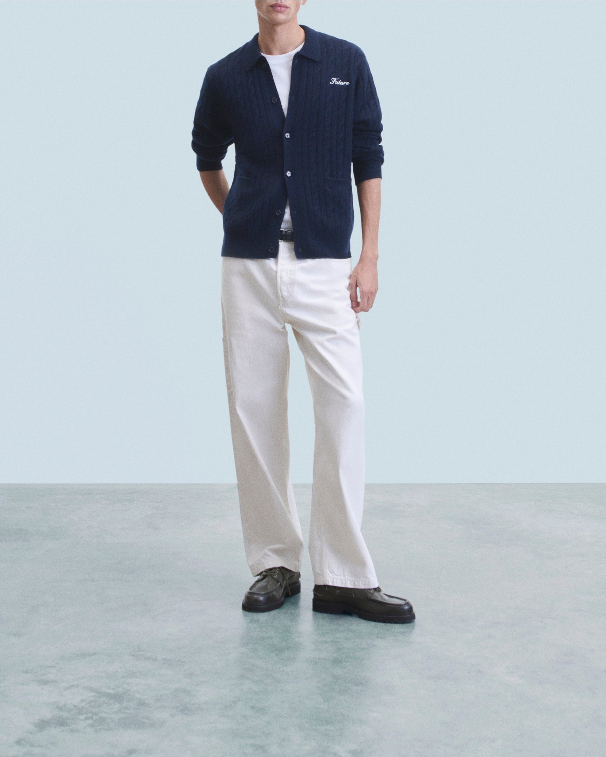 ZZ HORS LIGNE Long sleeve cashmere shirt - Navy