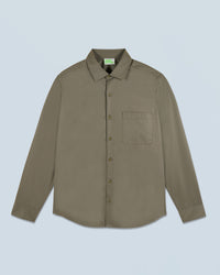 KAKI / NEW / QTY : 62 / Chemise Manches Longues Uni Broderie - Kaki