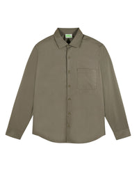 Chemise à manches longues brodée - Kaki