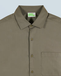 Chemise à manches longues brodée - Kaki